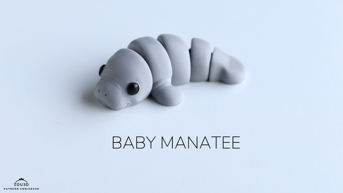 Baby Manatee 3D Print | Adorable Sea Creature Decor