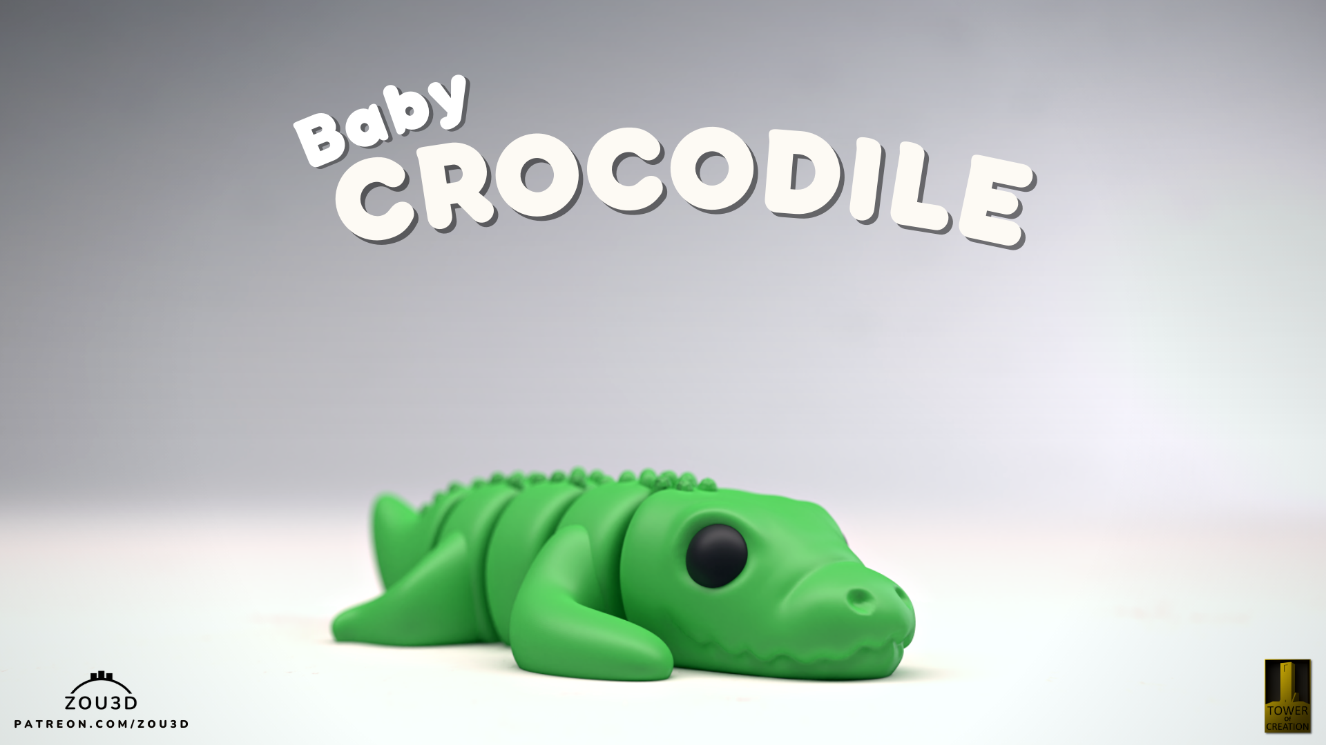 Baby Crocodile 3D Print | Cute &amp; Playful Decor