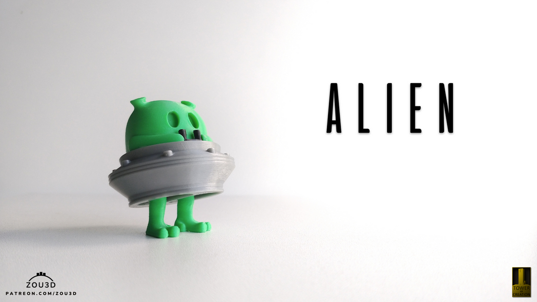 Alien 3D Printed Figurine | Unique Desk Decoration