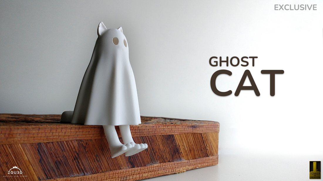 Ghost Cat 3D Print | Unique &amp; Spooky Decor