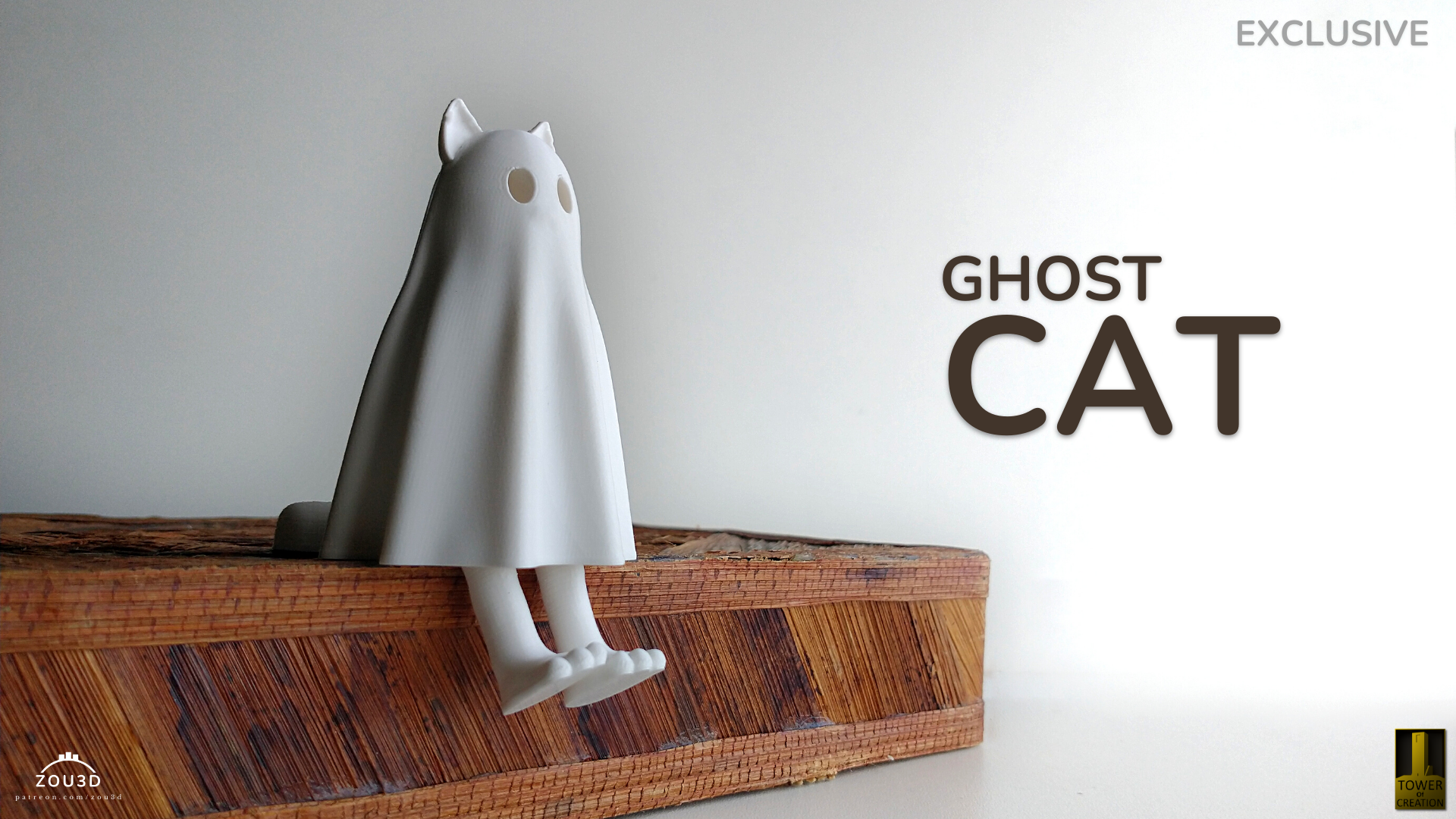 Ghost Cat 3D Print | Unique &amp; Spooky Decor