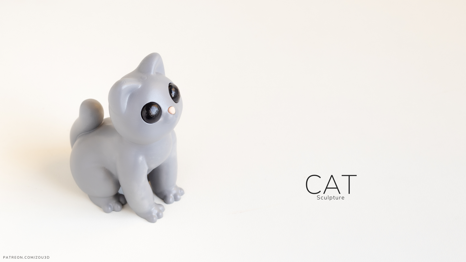 Cat Sculpture 3D Print | Fun &amp; Playful Decor