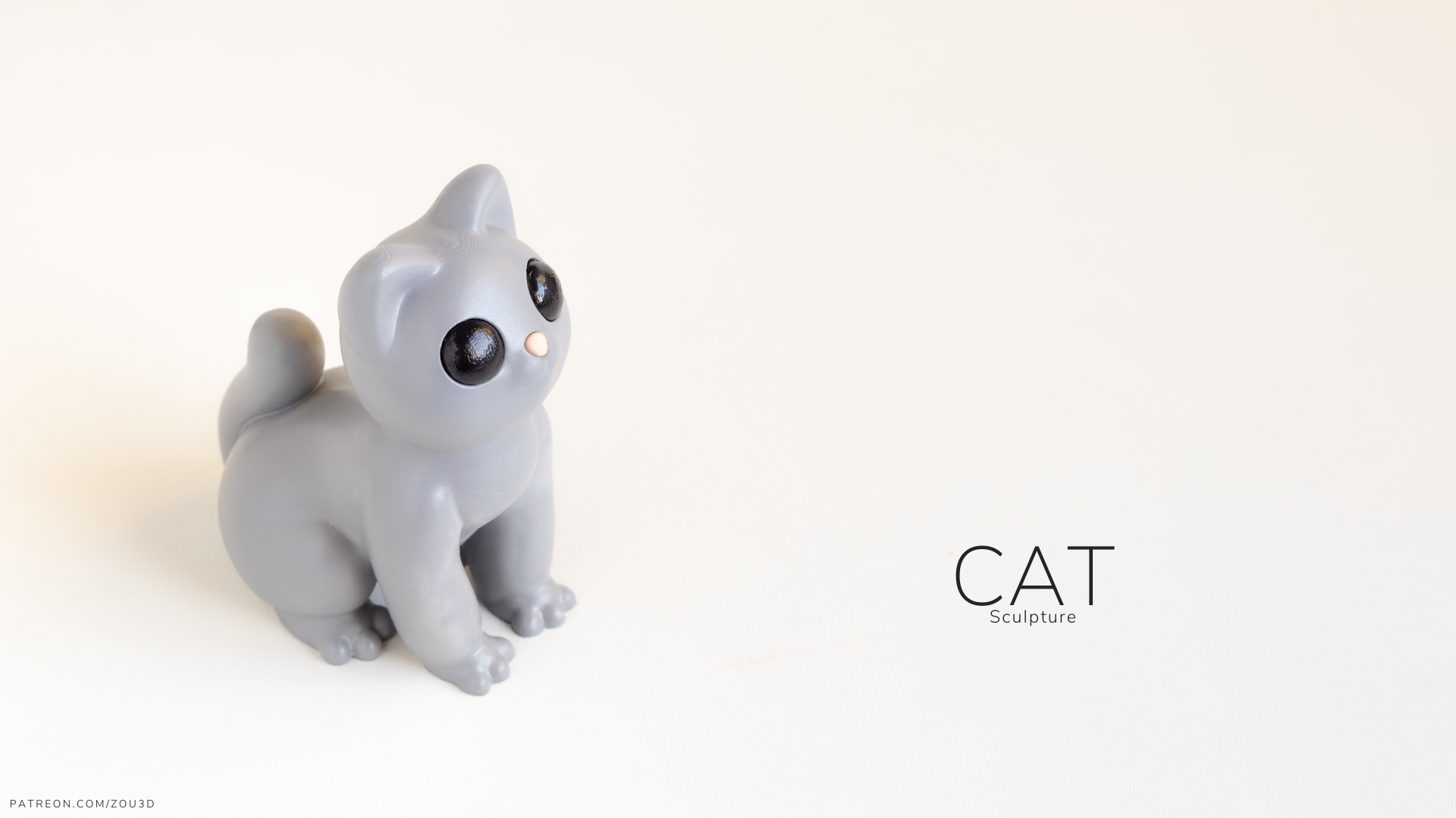 Cat Sculpture 3D Print | Fun &amp; Playful Decor