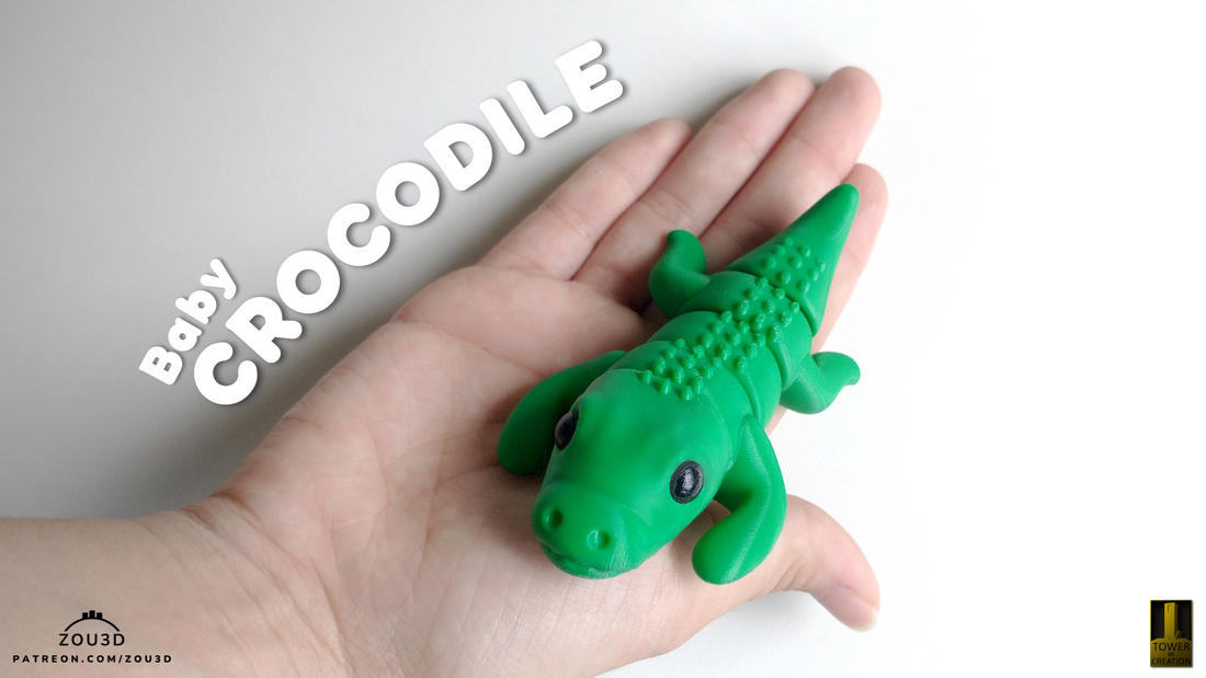 Baby Crocodile 3D Print | Cute &amp; Playful Decor