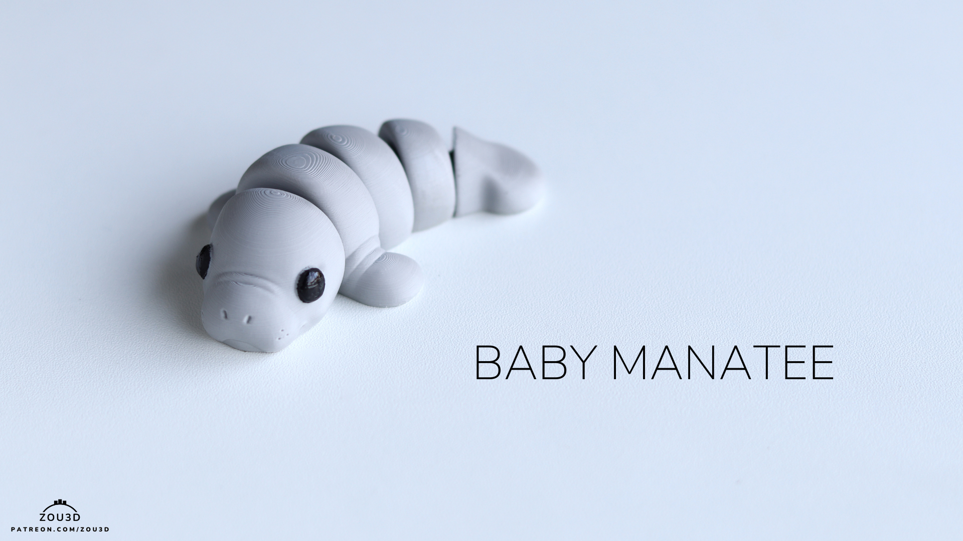 Baby Manatee 3D Print | Adorable Sea Creature Decor