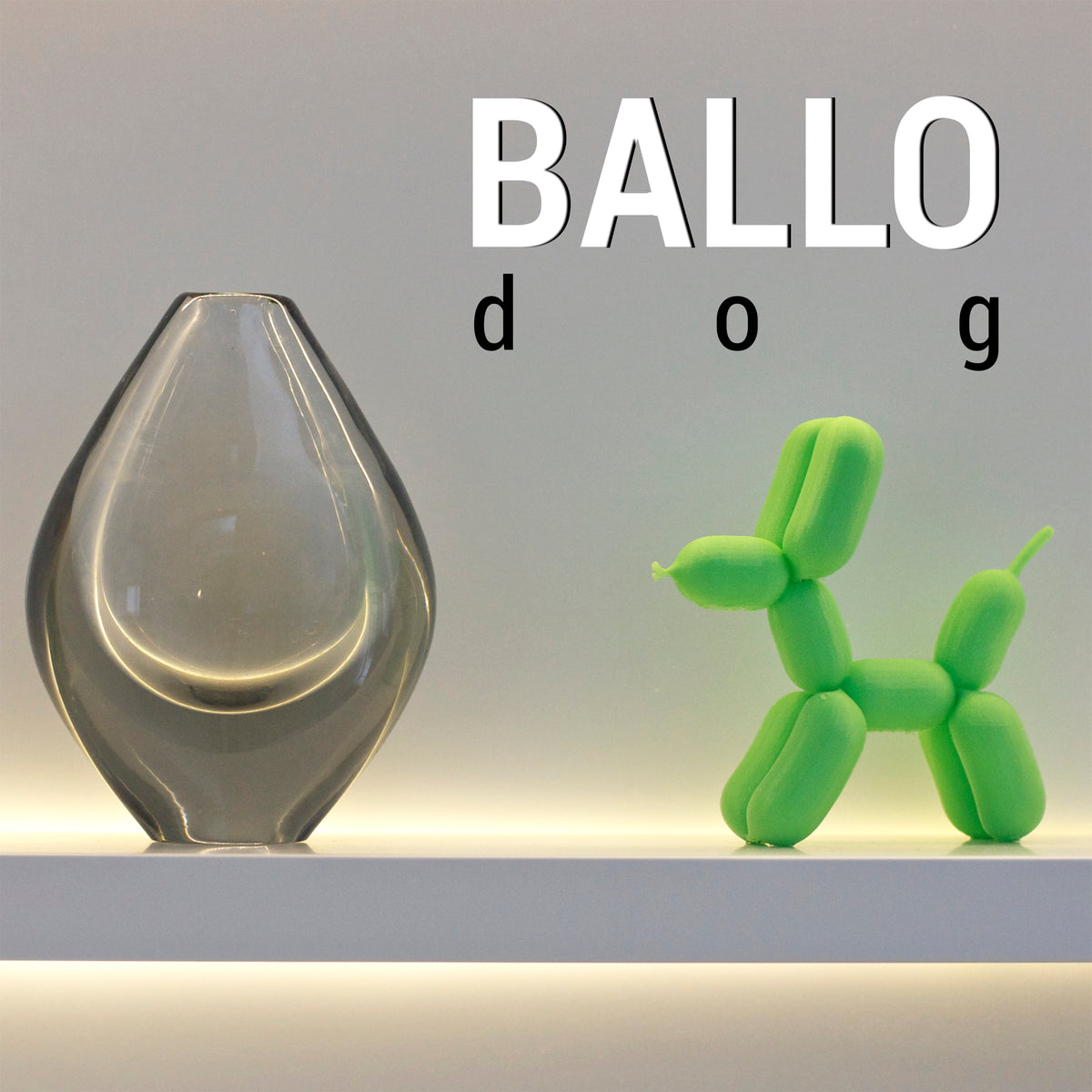 Ballo Dog balloon dog sculpture, 3D printed decor. Design by 3D Shook.