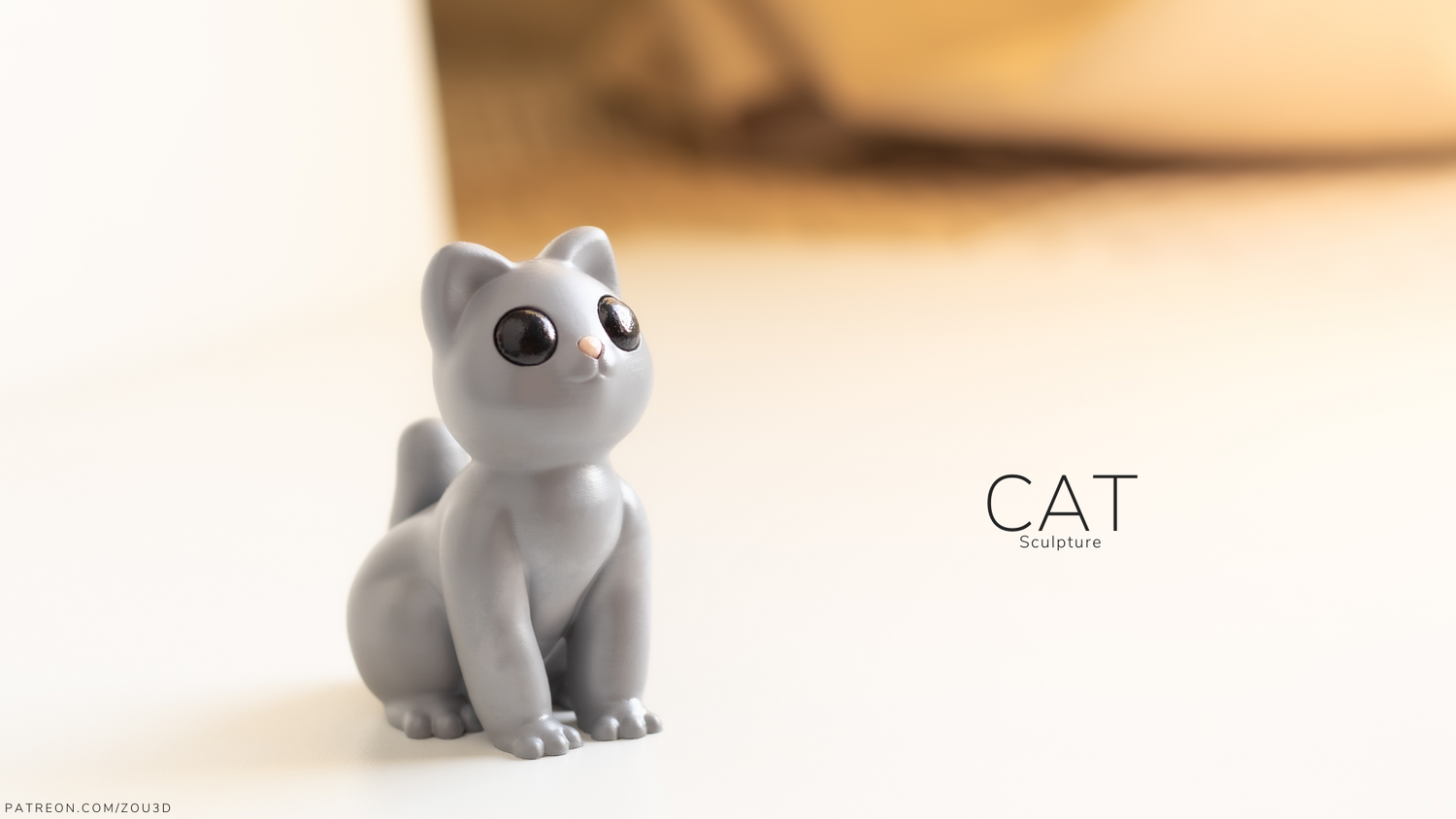 Cat Sculpture 3D Print | Fun &amp; Playful Decor