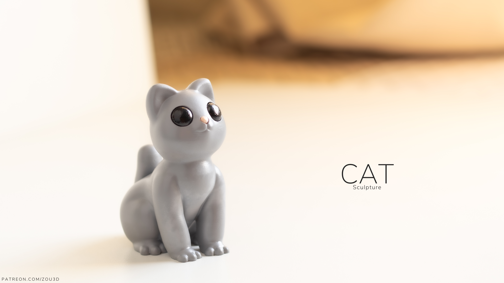 Cat Sculpture 3D Print | Fun &amp; Playful Decor