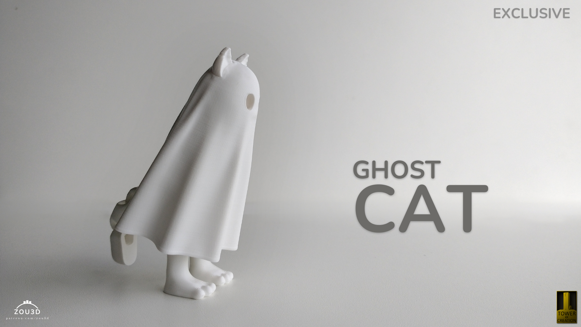 Ghost Cat 3D Print | Unique &amp; Spooky Decor