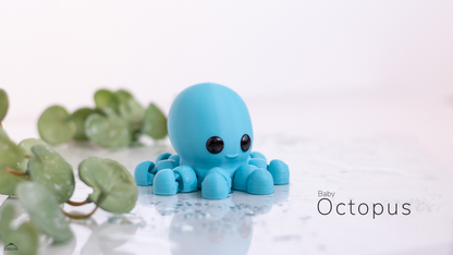 Baby Octopus 3D Print | Cute Ocean Creature Decor