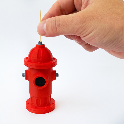 Fire hydrant toothpick dispenser, 3D printed kitchen novelty. Design by Eyf_Design.