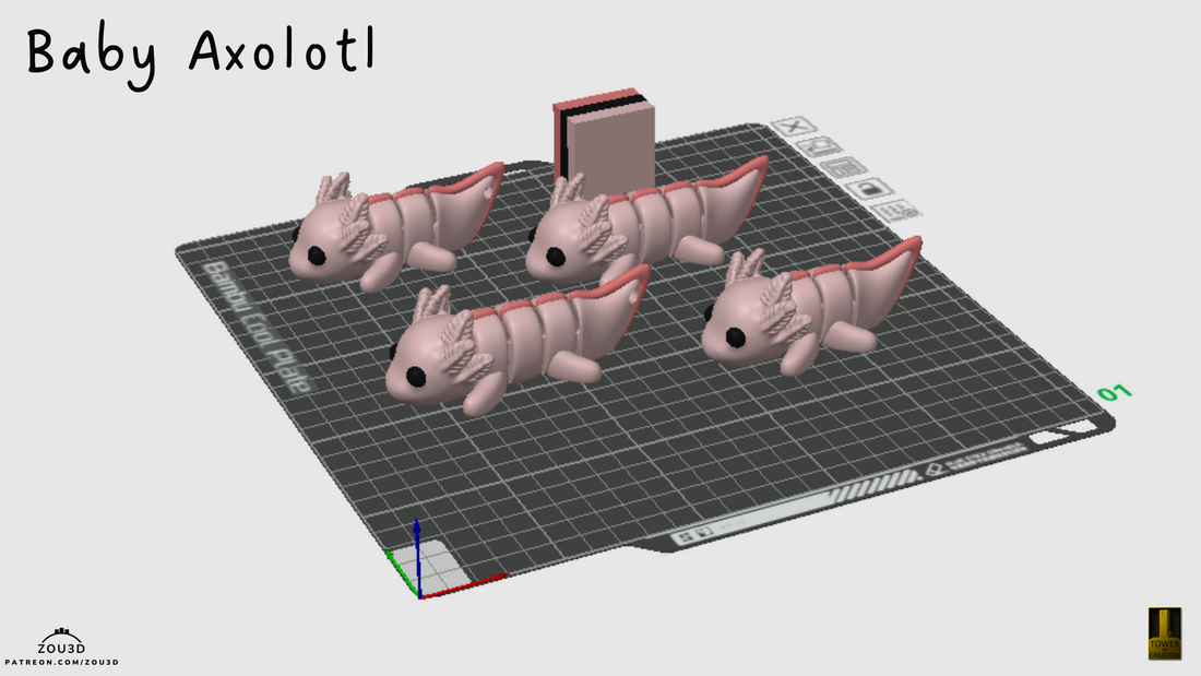 Baby Axolotl 3D Print | Adorable Desk Decor