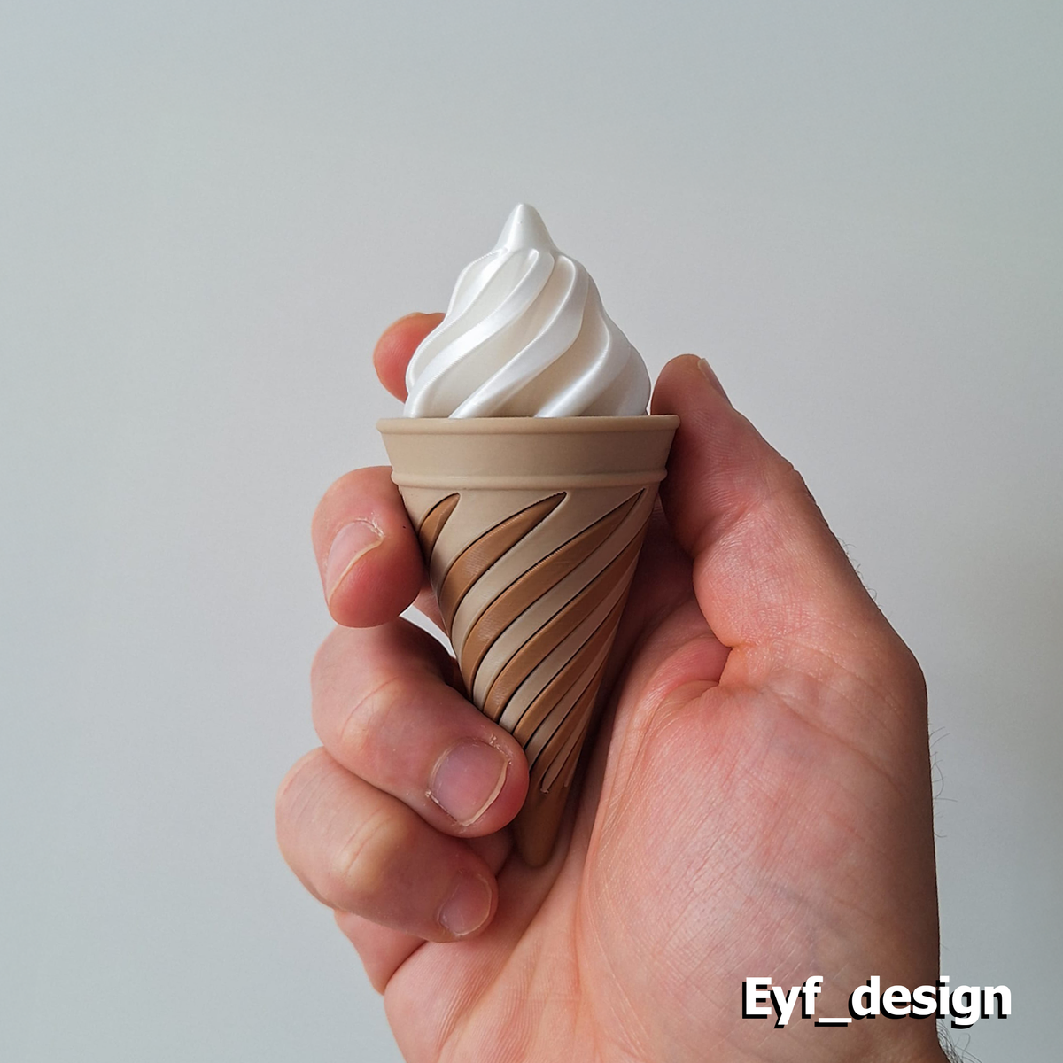 Close view of the printed spiral swirl texture.