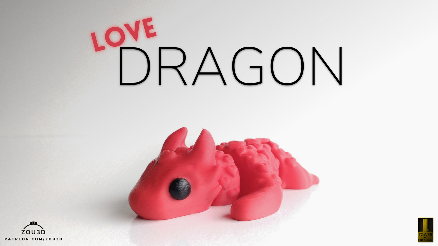 Love Dragon 3D Print | Adorable &amp; Whimsical Decor