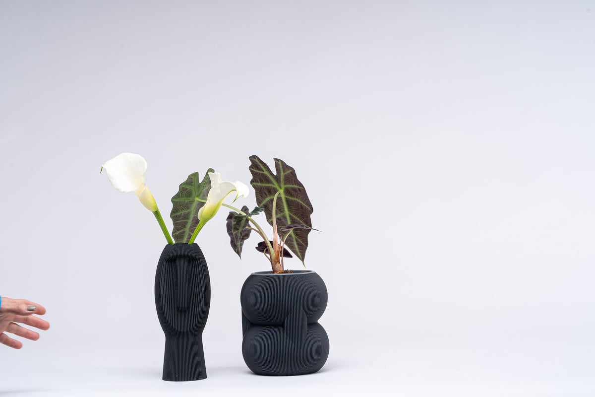 83 Vase, 3D printed ribbed modern vase. Design by Kowafatcompany.