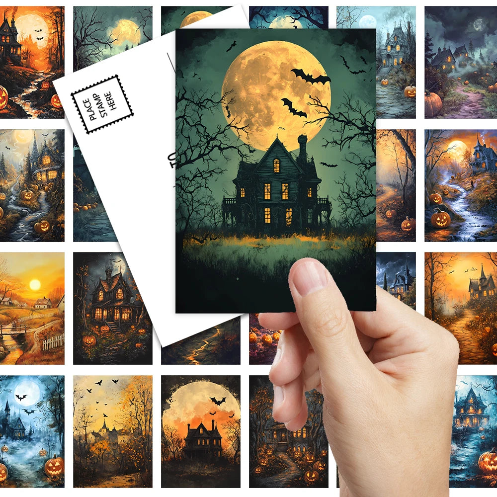 Halloween Watercolor Postcards