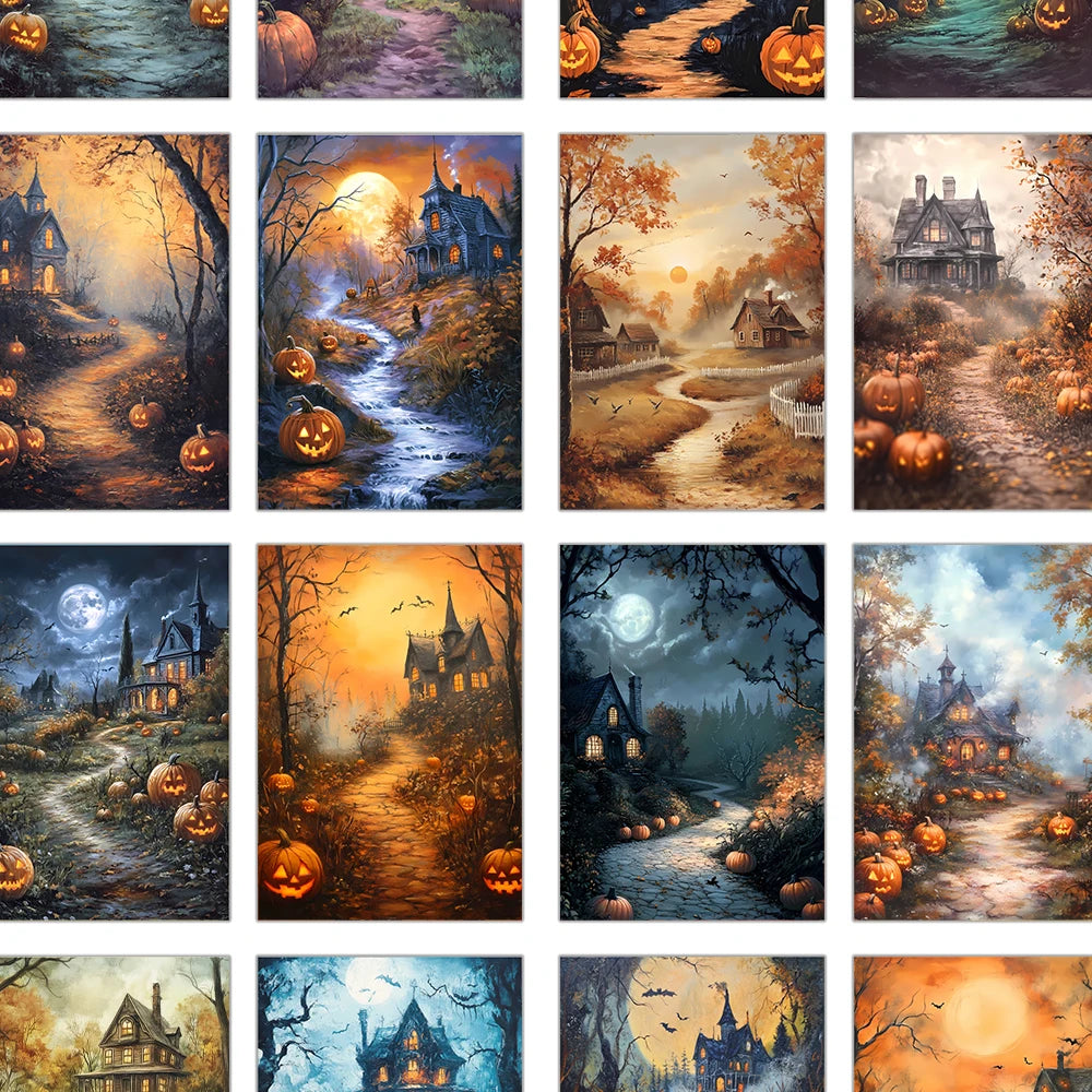 Halloween Watercolor Postcards