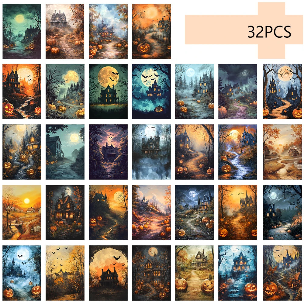 Halloween Watercolor Postcards