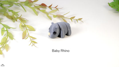 Baby Rhino 3D Print | Unique Animal Decor