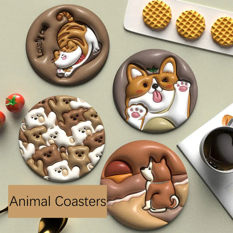 3D Animal Silicone Coasters
