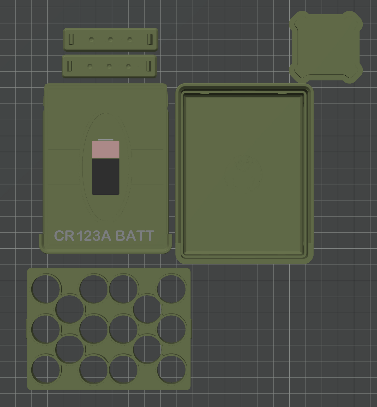 CR123 Battery Storage Case 3D printed battery storage case by SquigglePrintz