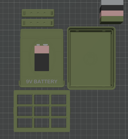 9V battery organizer included in the SquigglePrintz Battery Organizer Starter Bundle