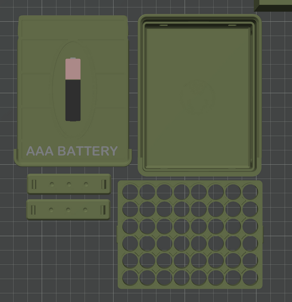 AAA Battery Organizer & Storage Box – 48 Capacity
