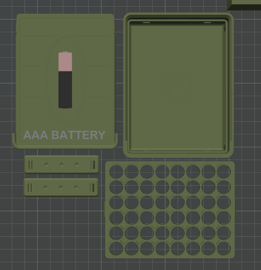 AAA battery organizer included in the SquigglePrintz Battery Organizer Starter Bundle