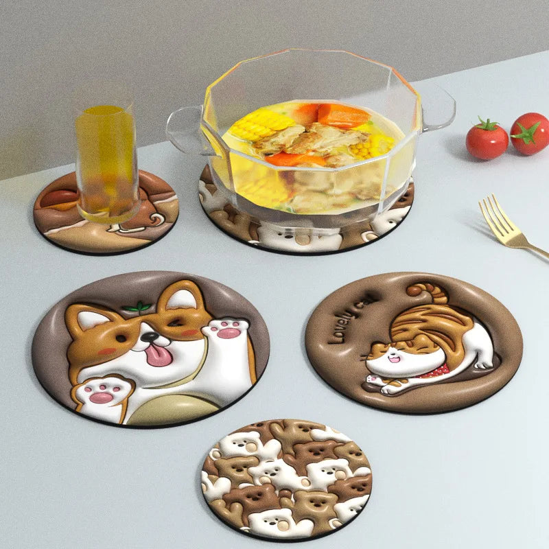 3D Animal Silicone Coasters