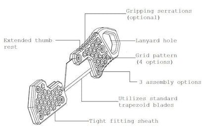 EDGE - 3D printed fixed blade utility knife