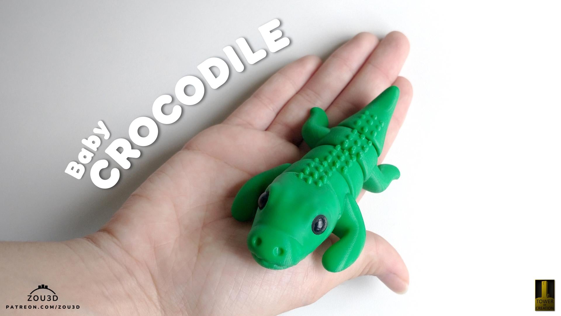 Baby Crocodile 3D Print | Cute & Playful Decor