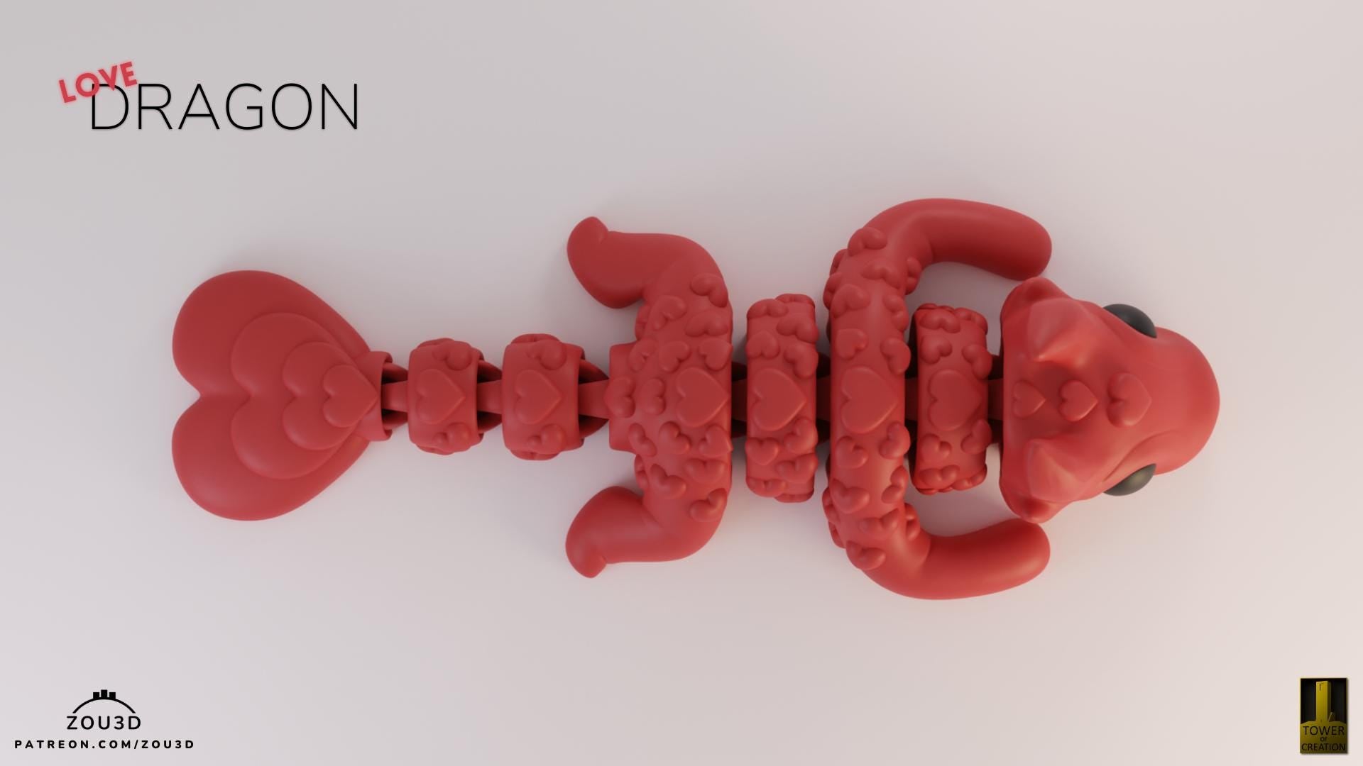 Love Dragon 3D Print | Adorable & Whimsical Decor