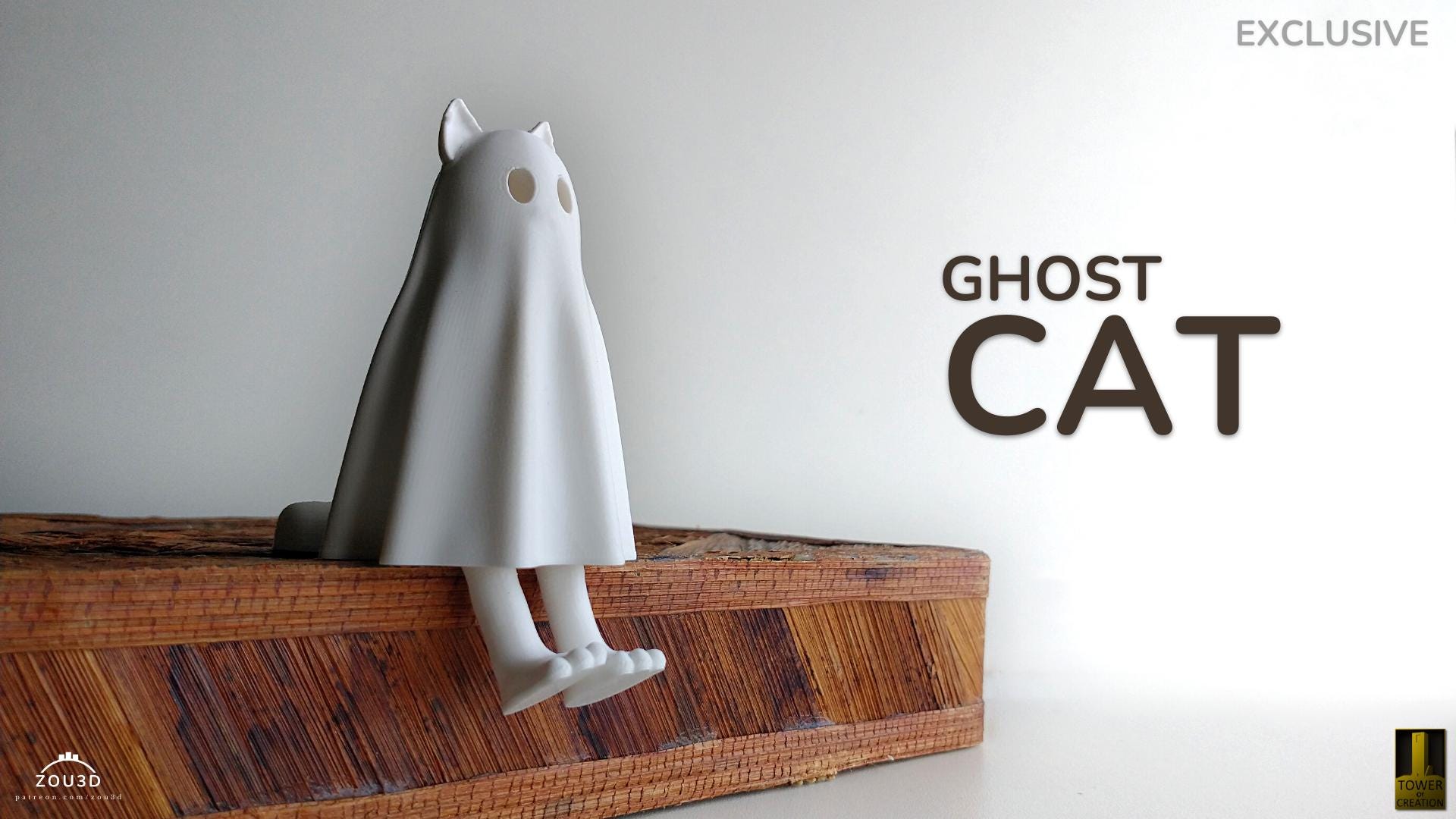 Ghost Cat 3D Print | Unique & Spooky Decor