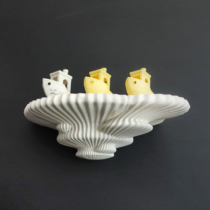 Tinder Fungus Wall Shelf, 3D printed mushroom-shaped floating shelf. Design by Gazzaladra Design.